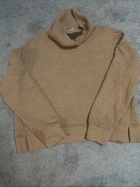CALIA by Carrie Underwood Camel Knit Cowl Neck Sweater